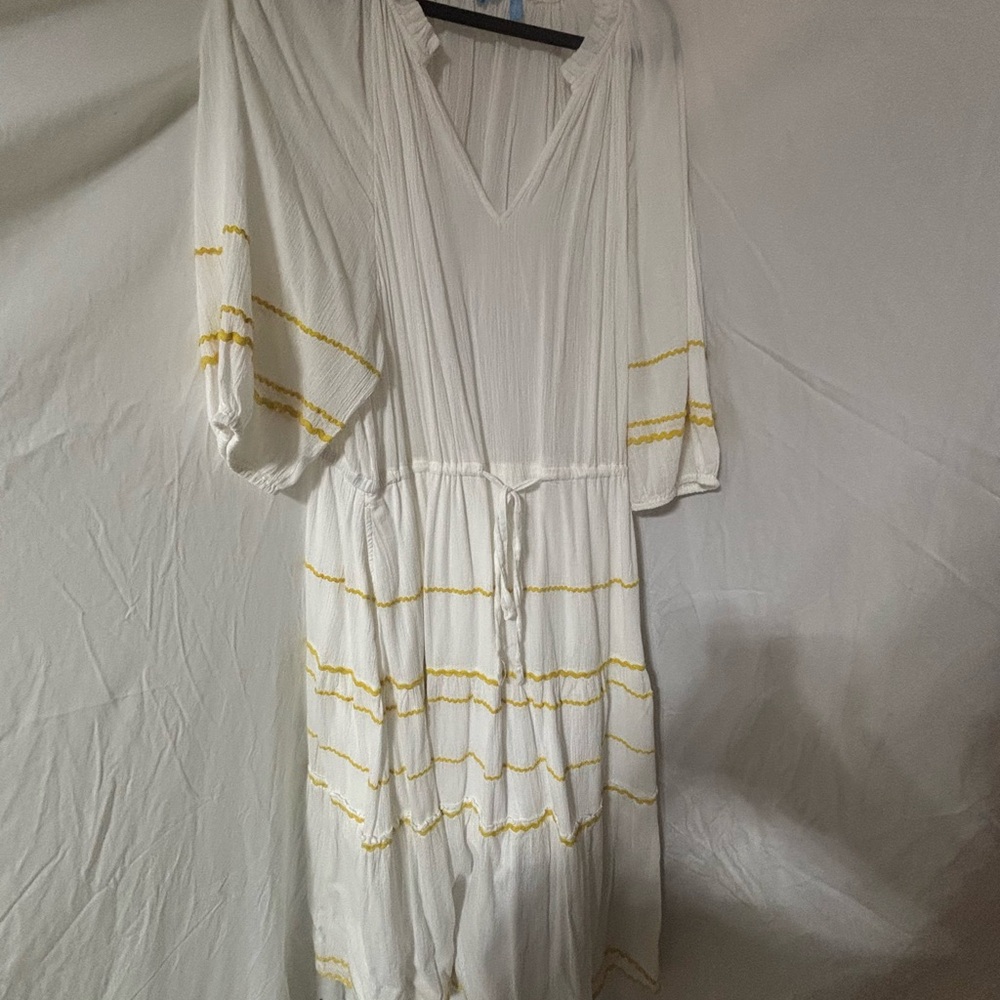 Draper James White with Yellow Trim Sundress
